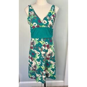 Patagonia® Worn Wear W's Margot Teal Green Floral Stretch Knit Dress SZ MED